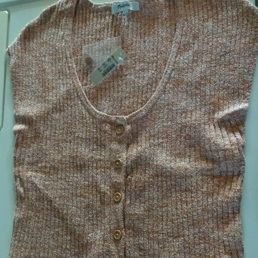 Sleeveless Marbled Shaw Bottom Top